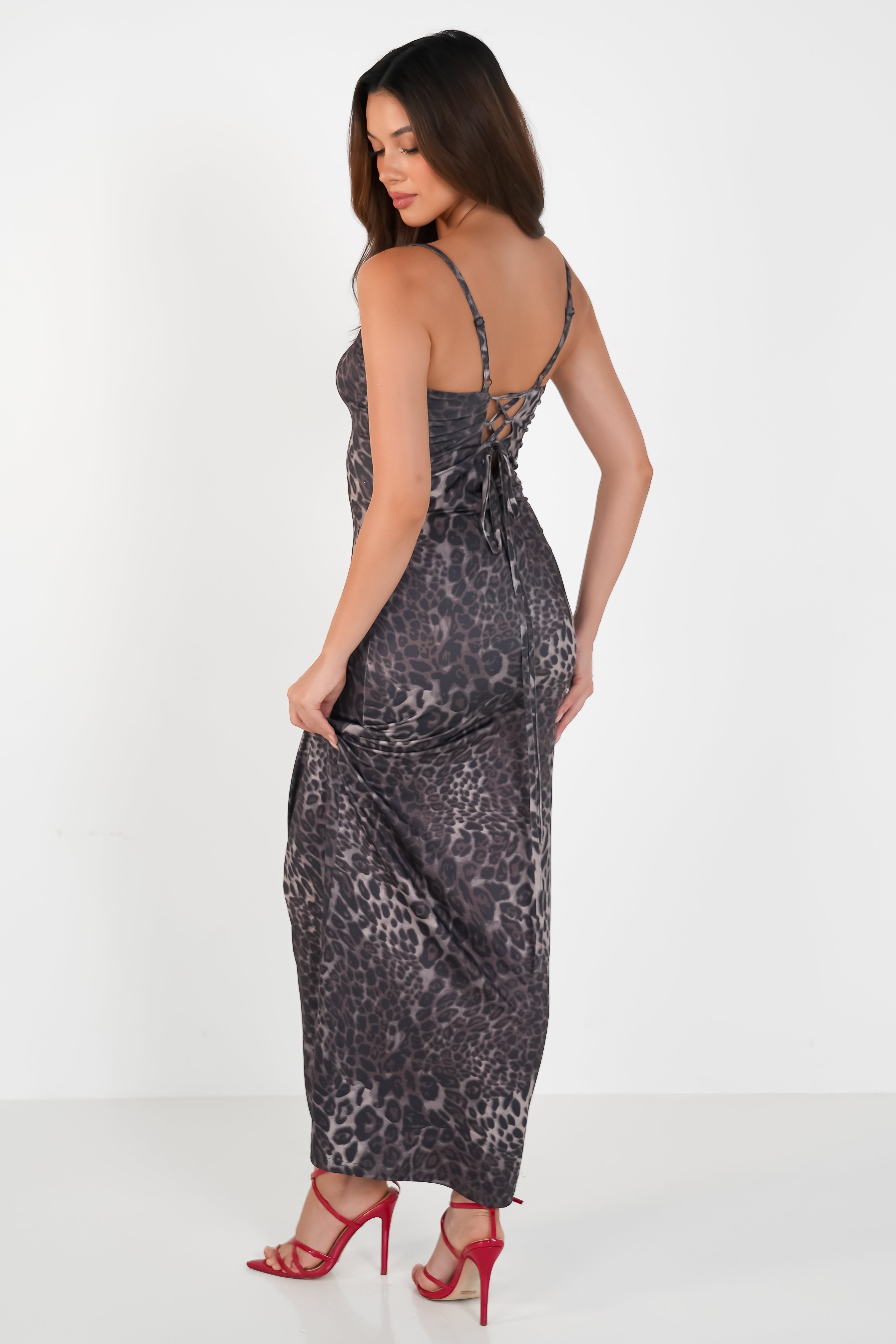 VELURRA MAXI DRESS- LEOPARD PRINT